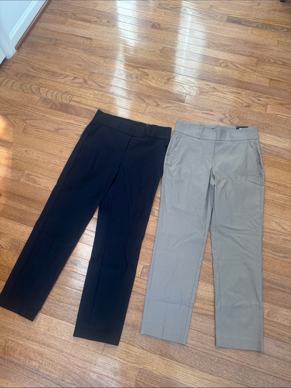 Classic Cropped Dress Pants in Black and Taupe size small bundle of 2